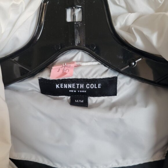 Kenneth Cole New York Women’s Lightweight White Contrast Puffer Coat (Size: M) - Picture 3 of 16
